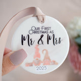 Our First Christmas as Mr & Mrs 2025. Pink Gonk Hanging Decoration