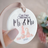 Our First Christmas as Mr & Mrs 2025. Pink Gonk Hanging Decoration