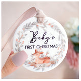 Baby's First Christmas 2025. Deer Wreath Hanging Decoration