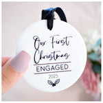 Our First Christmas Engaged 2025 Hanging Tree Ornament
