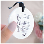 Our First Christmas Engaged 2025 Hanging Tree Ornament