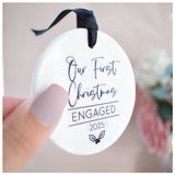 Our First Christmas Engaged 2025 Hanging Tree Ornament