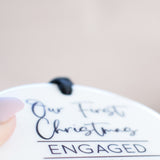 Our First Christmas Engaged 2025 Hanging Tree Ornament
