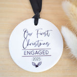 Our First Christmas Engaged 2025 Hanging Tree Ornament