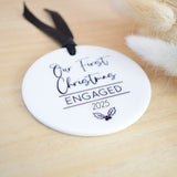 Our First Christmas Engaged 2025 Hanging Tree Ornament