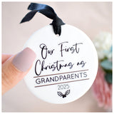 Our First Christmas As Grandparents 2025 Hanging Tree Ornament