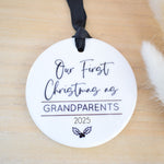 Our First Christmas As Grandparents 2025 Hanging Tree Ornament