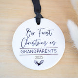 Our First Christmas As Grandparents 2025 Hanging Tree Ornament