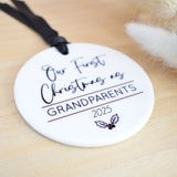 Our First Christmas As Grandparents 2025 Hanging Tree Ornament