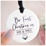Our First Christmas As Mr & Mrs 2025 Hanging Tree Ornament