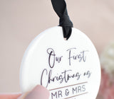 Our First Christmas As Mr & Mrs 2025 Hanging Tree Ornament