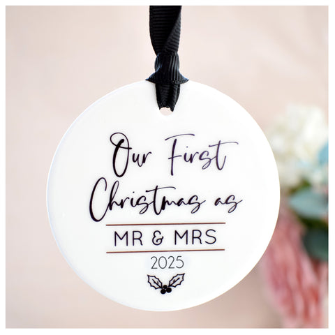 Our First Christmas As Mr & Mrs 2025 Hanging Tree Ornament