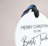 Merry Christmas To The Best Teacher 2025 Hanging Tree Ornament