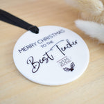Merry Christmas To The Best Teacher 2025 Hanging Tree Ornament