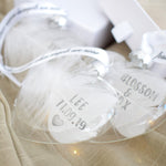 Personalised Feather Heart Bauble Gift Boxed