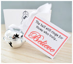 Christmas 'Believe' Bell, Silver or Red Polar Express Jingle bell