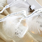 Feather In Memory Bauble Personalised. Gift Boxed