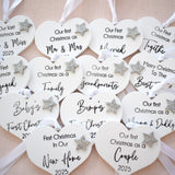 Bump's First Christmas 2025 White Wood Heart Decoration