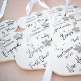 Our First Christmas Together 2025 White Wood Heart Decoration