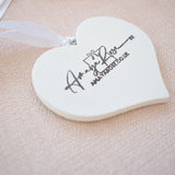 Our Last Christmas As Mr & Miss 2025 White Wood Heart Decoration