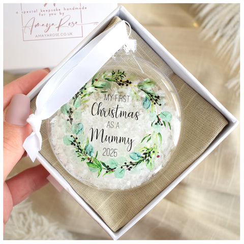 First Christmas As A Mummy 2025 Bauble.