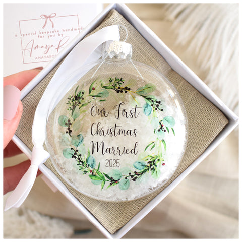 Our First Christmas Married 2025 Bauble.