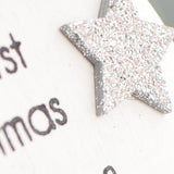 Bump's First Christmas 2025 White Wood Heart Decoration