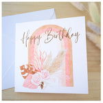 Happy Birthday Rainbow Pampas Card