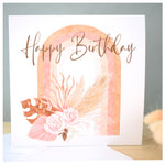 Happy Birthday Rainbow Pampas Card