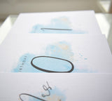 Happy Birthday Husband Card. Partner, Hubby. Turquoise Blue Watercolour Design