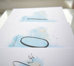 Happy Birthday Grandad Card. Turquoise Blue Watercolour Design