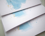 Happy Birthday Card. General Card. Him, Her, Friend, Colleague. Turquoise Blue Watercolour Design