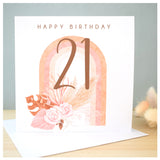 Happy 21st Birthday Rainbow Pampas Card