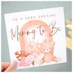 Special Mummy To Be Greeting Card. Rainbow & Pampas Floral