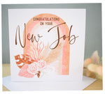 New Job Congratulations Greeting Card. Rainbow & Pampas Floral