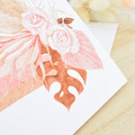 New Job Congratulations Greeting Card. Rainbow & Pampas Floral