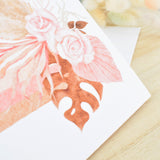 Baby Shower Greeting Card. Rainbow & Pampas Floral