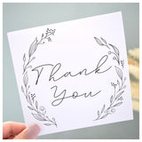 Thank You Greeting Card. Black Floral Elegant Wreath