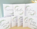 Happy Birthday Auntie Greeting Card. Pastel Floral Elegant Wreath