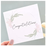 Congratulations Greeting Card. Pastel Floral Elegant Wreath