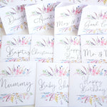 Mr & Mr Wedding Day Civil Ceremony Greeting Card. Rainbow Colour Spring Flowers