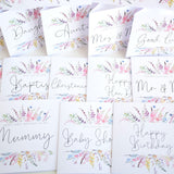 Mrs & Mrs Wedding Day Civil Ceremony Greeting Card. Rainbow Colour Spring Flowers