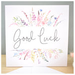 Good Luck Card. Rainbow Colour Spring Flowers