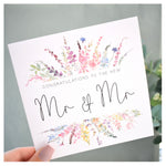 Mr & Mr Wedding Day Civil Ceremony Greeting Card. Rainbow Colour Spring Flowers