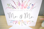 Mr & Mr Wedding Day Civil Ceremony Greeting Card. Rainbow Colour Spring Flowers