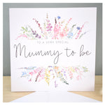 Mummy To Be Greeting Card. Rainbow Colour Spring Flowers