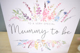 Mummy To Be Greeting Card. Rainbow Colour Spring Flowers