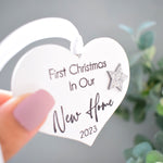 First Christmas in our New Home 2023 White Wood Heart Decoration