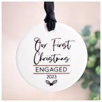 Our First Christmas Engaged 2023 Hanging Tree Ornament