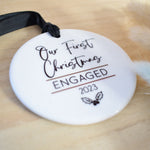 Our First Christmas Engaged 2023 Hanging Tree Ornament